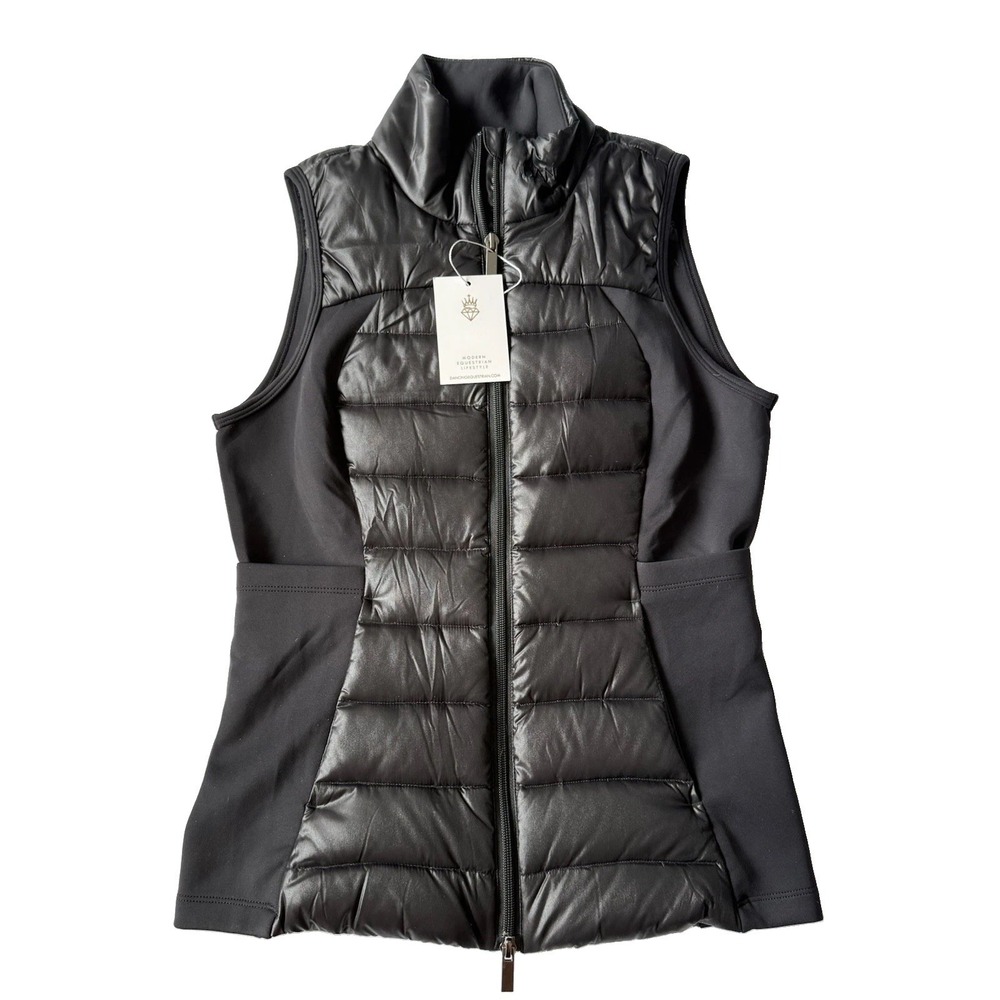 Dancing Equestrian Women's S Black Down Puffer Riding Vest Equestrian NWT